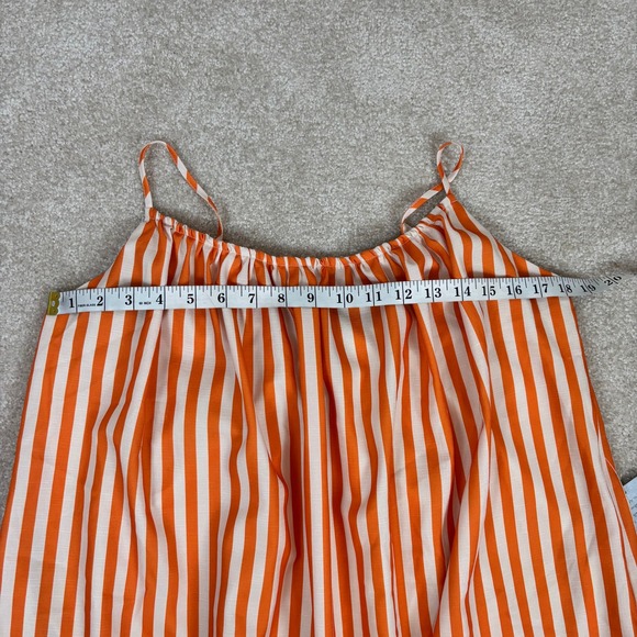Petal & Pup Lumina Stripe Orange White Maxi Dress Spaghetti Strap Tie Neck Sz L - Picture 5 of 8